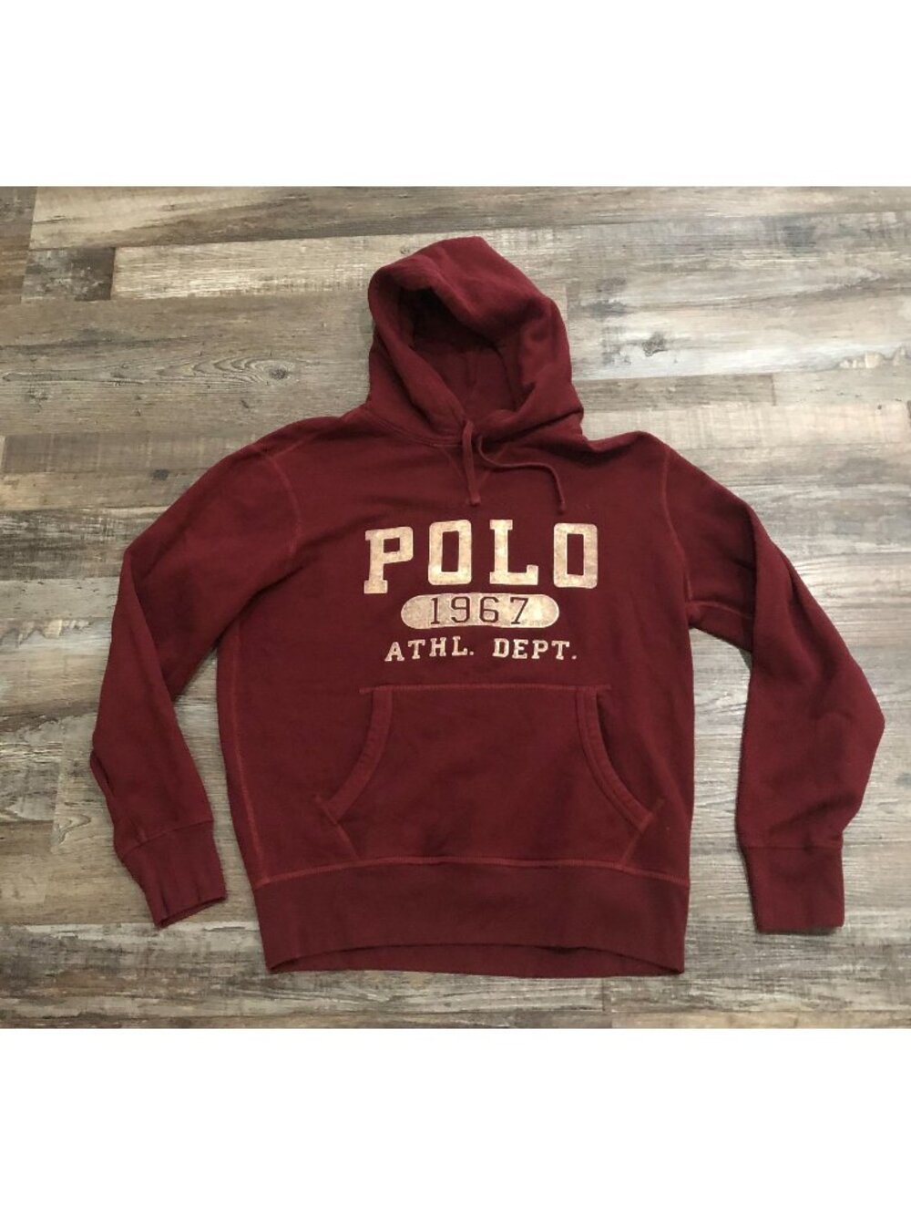Polo Ralph Lauren Mens Small Burgundy 1967 Hoodie Pullover Sweatshirt